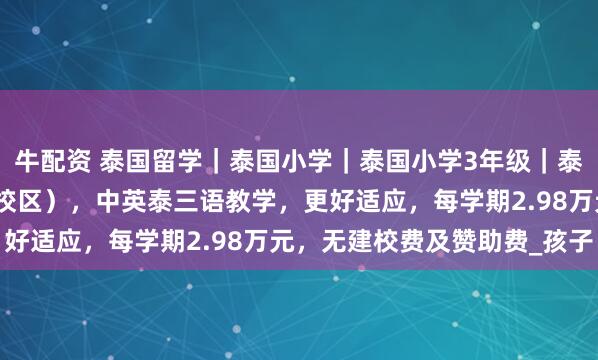 牛配资 泰国留学｜泰国小学｜泰国小学3年级｜泰国中国国际学校（曼谷校区），中英泰三语教学，更好适应，每学期2.98万元，无建校费及赞助费_孩子